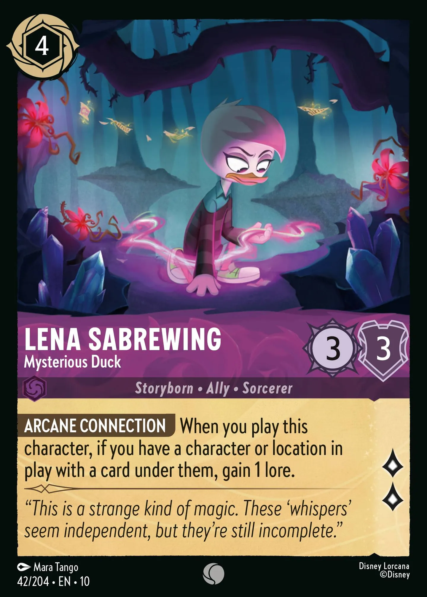 Lena Sabrewing - Mysterious Duck — Whispers in the Well — Lorcana