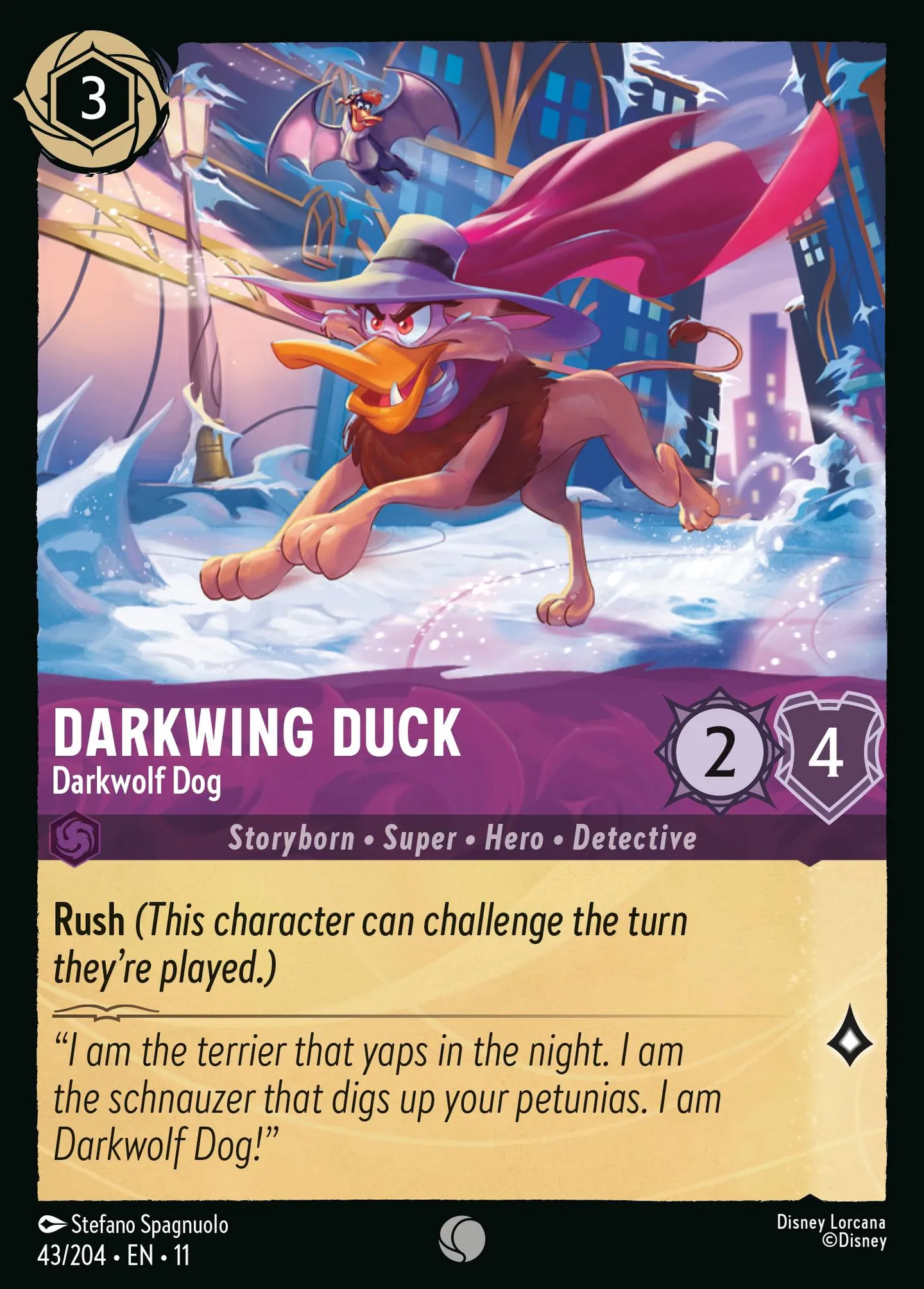 Darkwing Duck - Darkwolf Dog — Winterspell — Lorcana