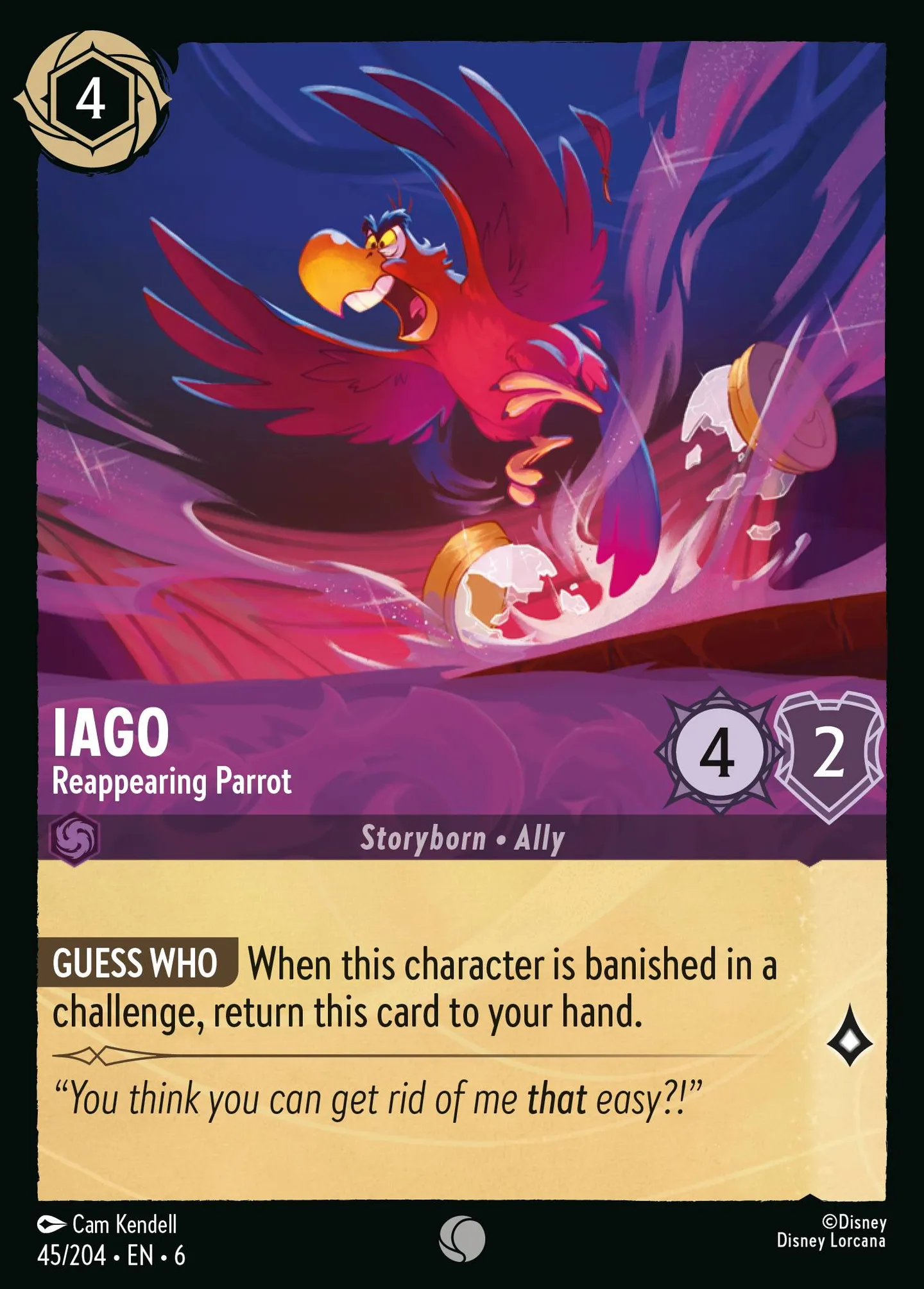 Iago - Reappearing Parrot — Azurite Sea — Lorcana