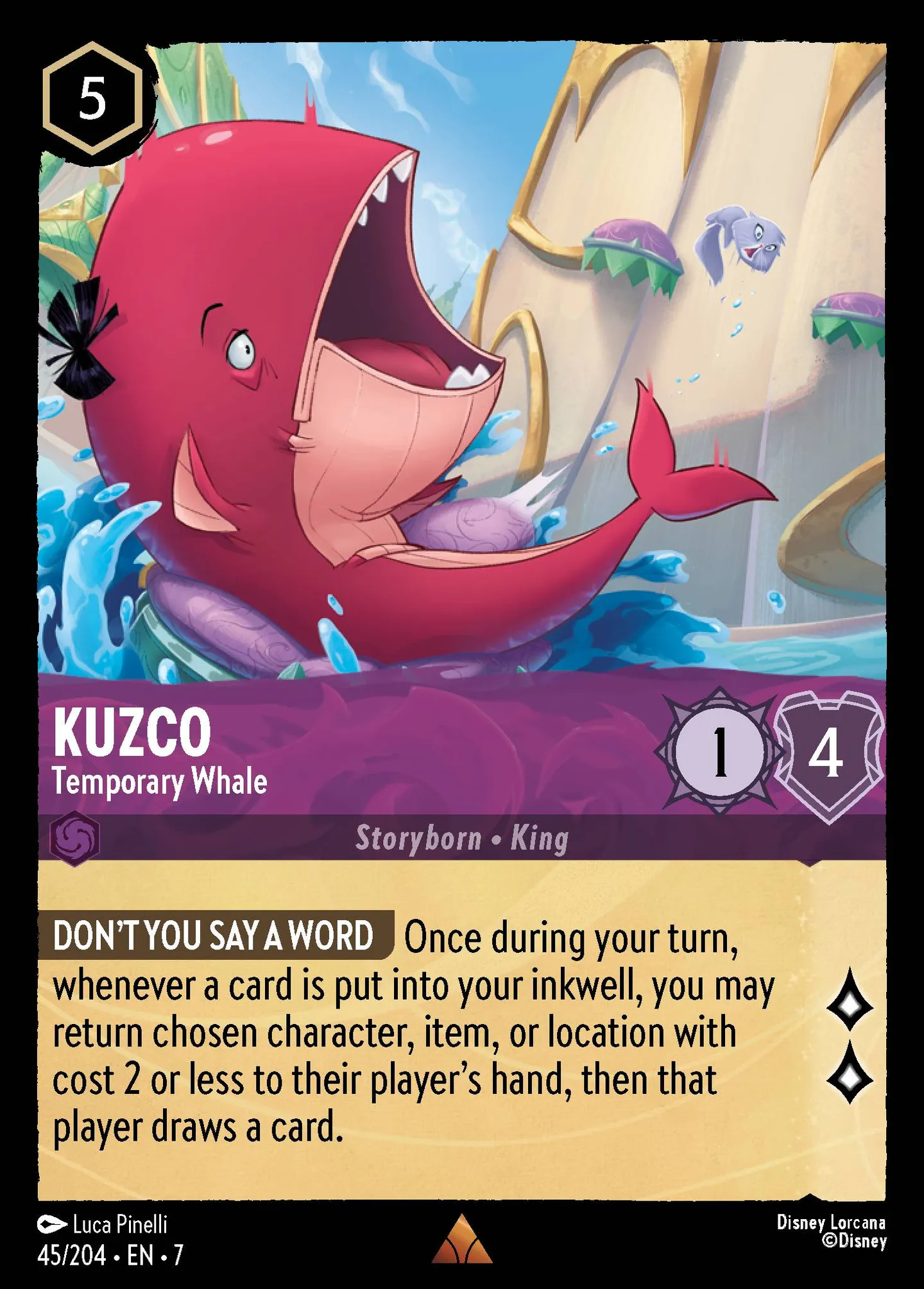 Kuzco - Provisoirement en baleine — Archazia's Island — Lorcana