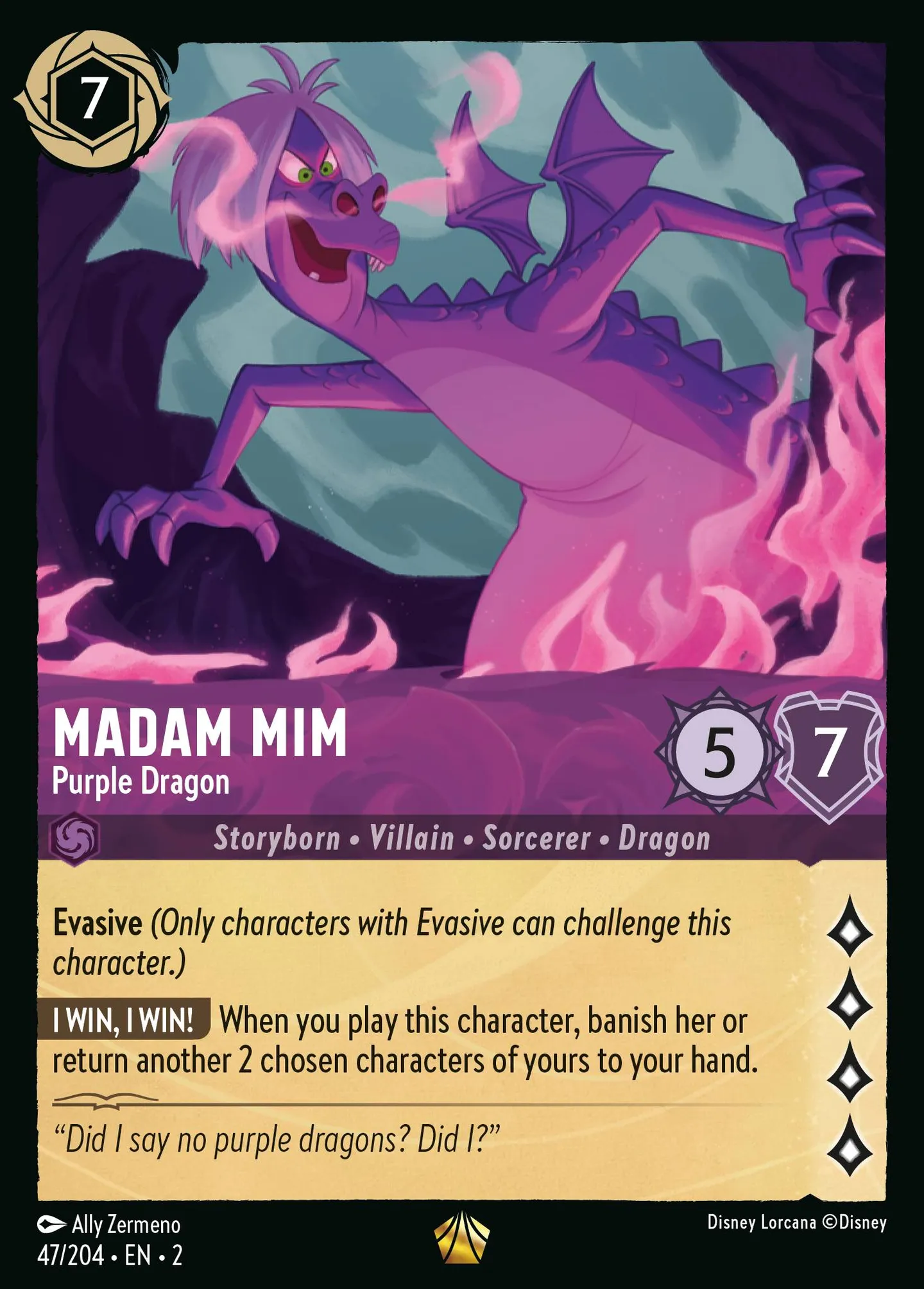 Madam Mim - Purple Dragon — Rise of the Floodborn — Lorcana