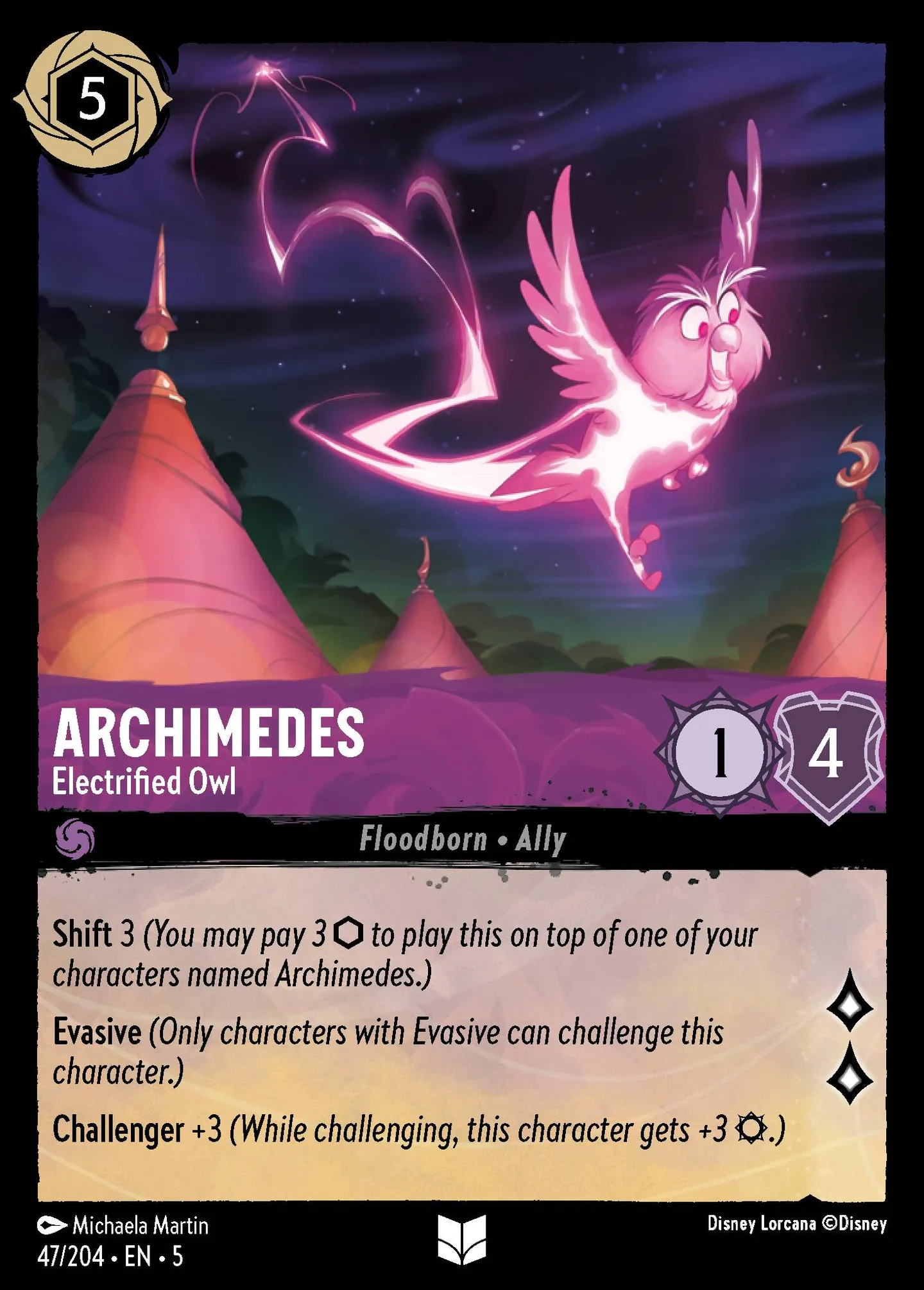 Archimedes - Electrified Owl — Shimmering Skies — Lorcana