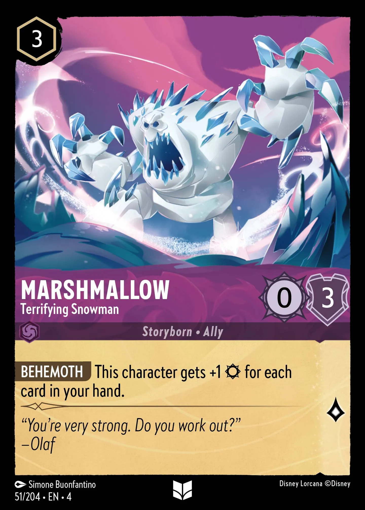 Marshmallow - Terrifying Snowman — Ursula's Return — Lorcana