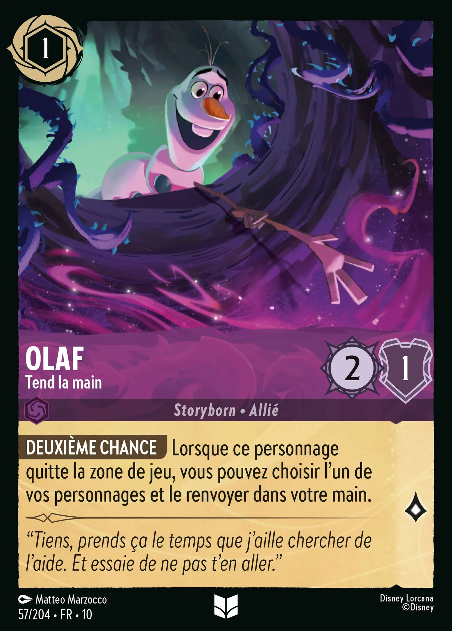 Olaf - Tend la main — Whispers in the Well — Lorcana