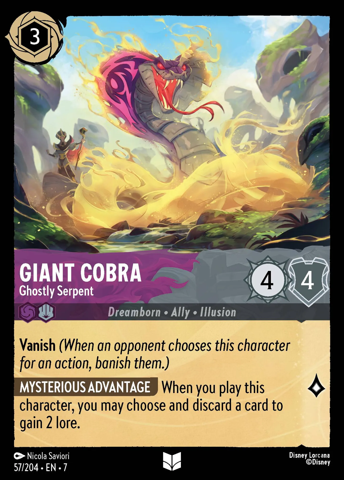 Giant Cobra - Ghostly Serpent — Archazia's Island — Lorcana