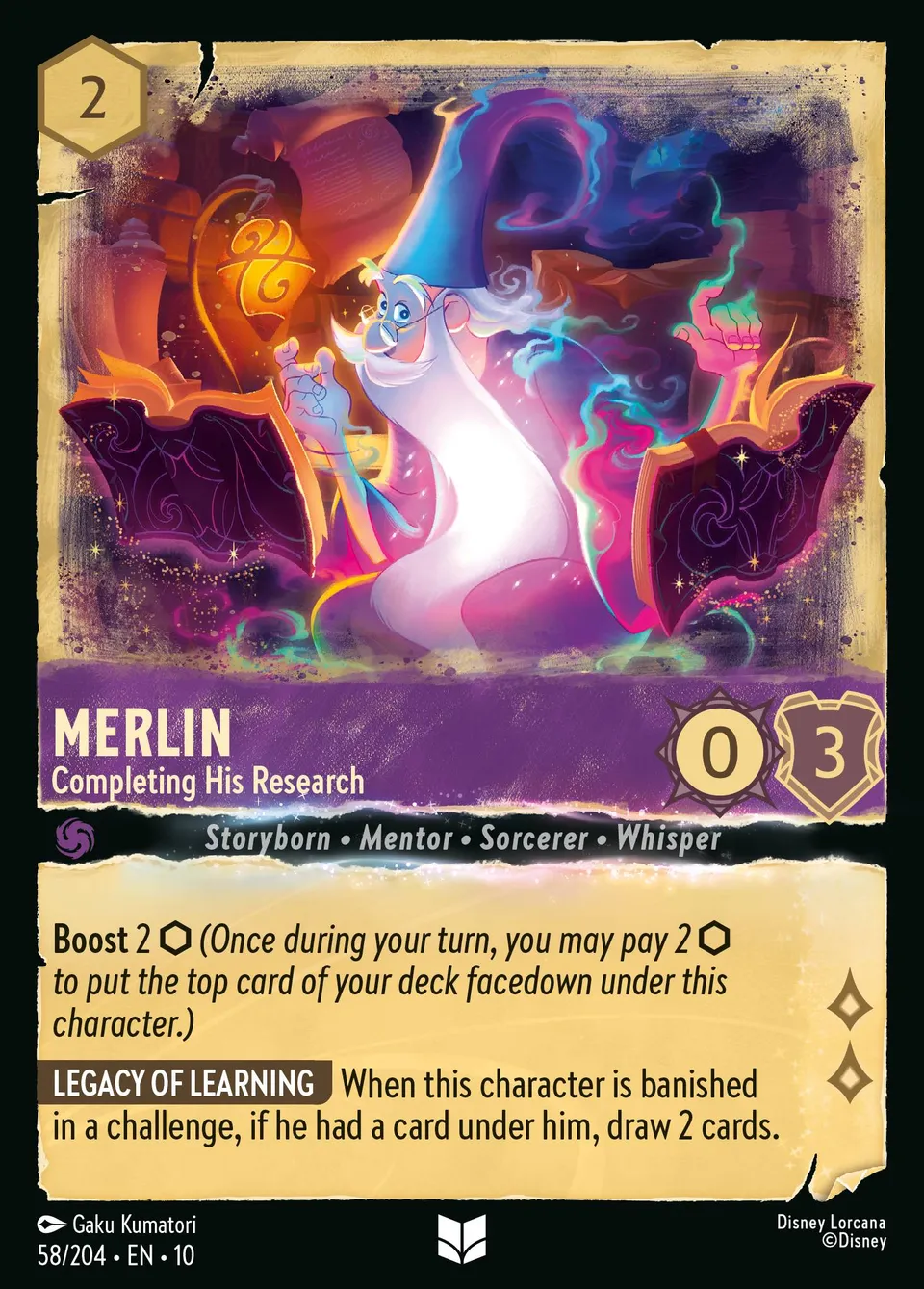 Merlin - Completing His Research from Whispers in the Well - Lorcana