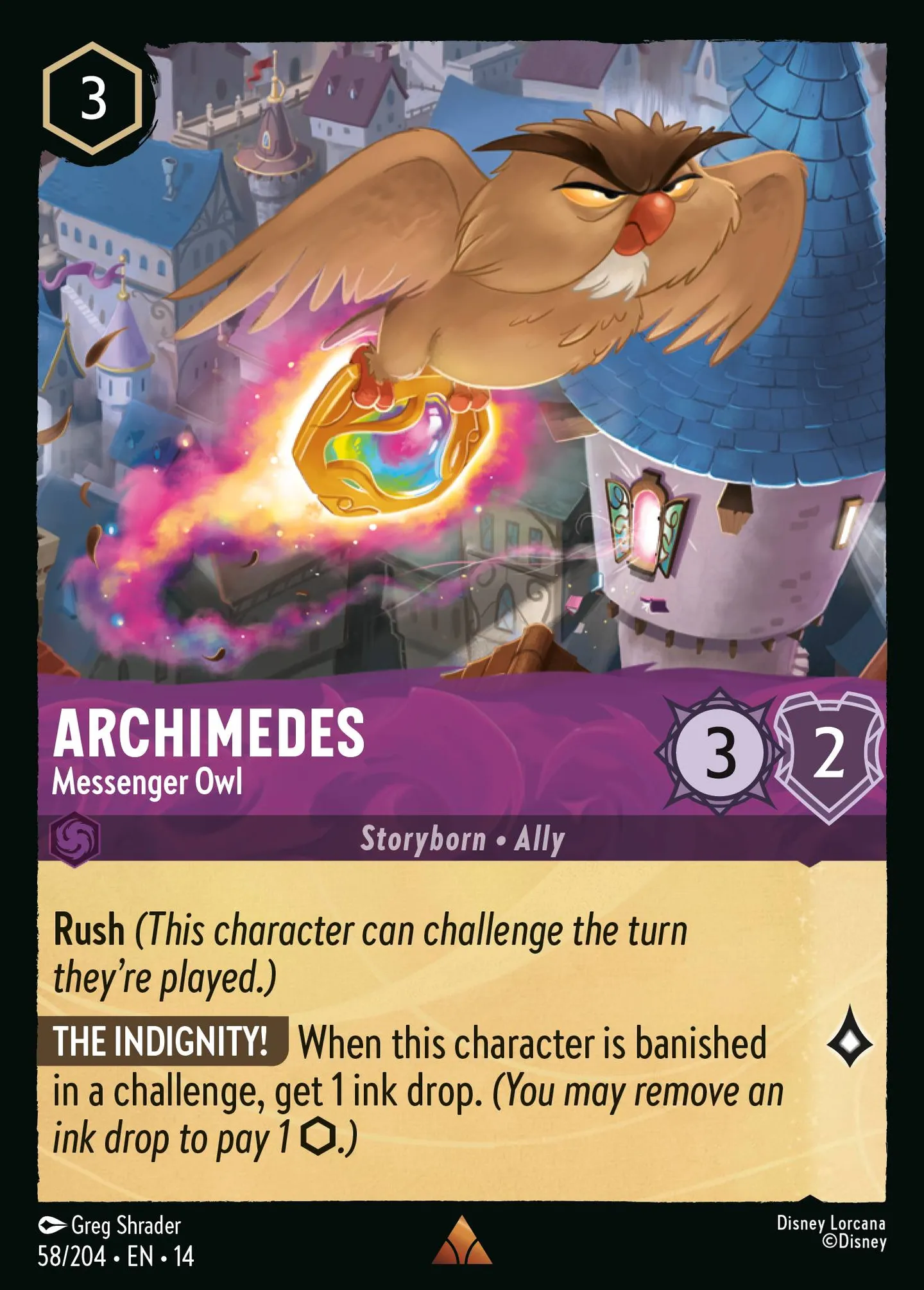Archimedes - Messenger Owl — Hyperia City — Lorcana