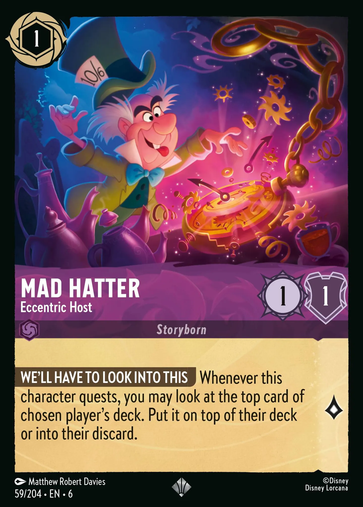 Mad Hatter - Eccentric Host — Azurite Sea — Lorcana