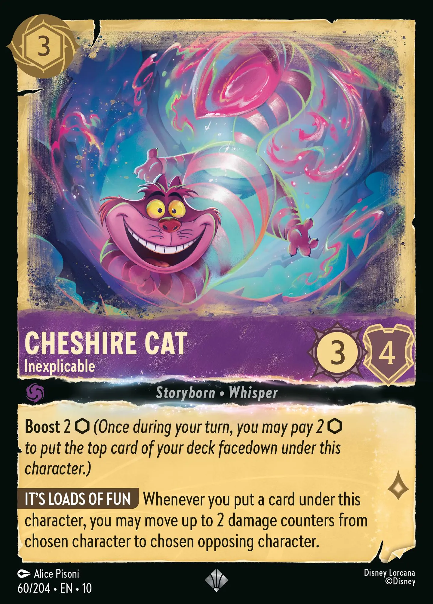 Cheshire Cat - Inexplicable — Whispers in the Well — Lorcana