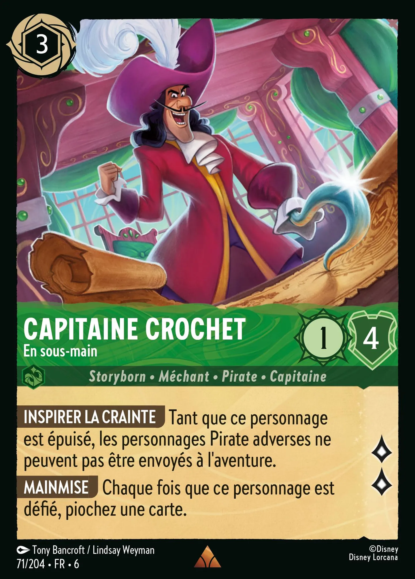 Capitaine Crochet - En sous-main — Azurite Sea — Lorcana