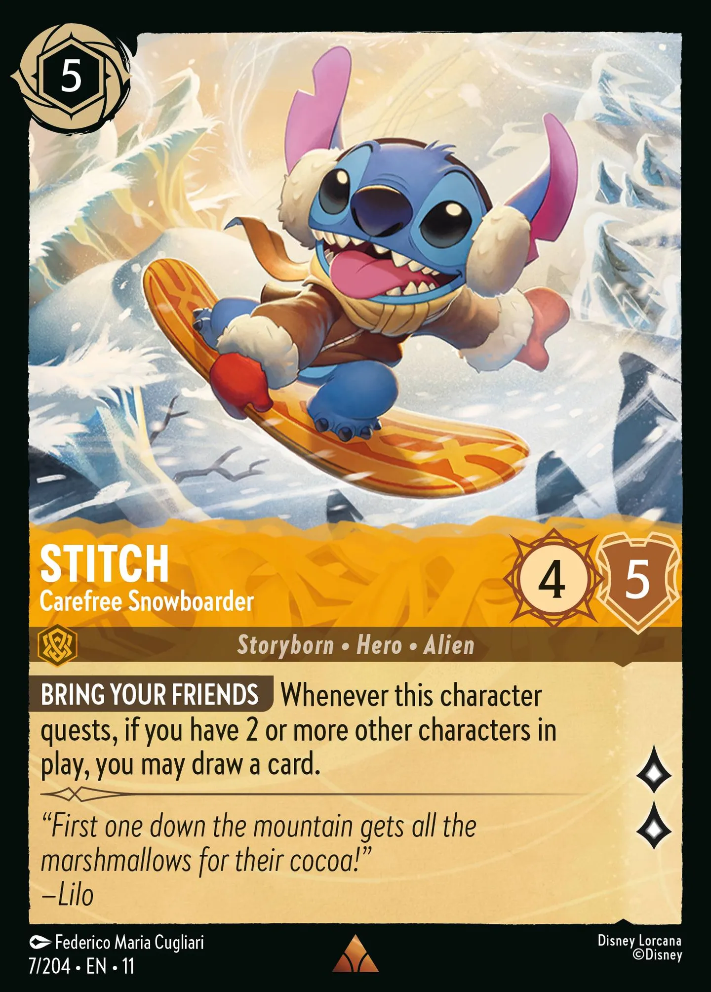 Stitch - Snowboardeur insouciant — Winterspell — Lorcana