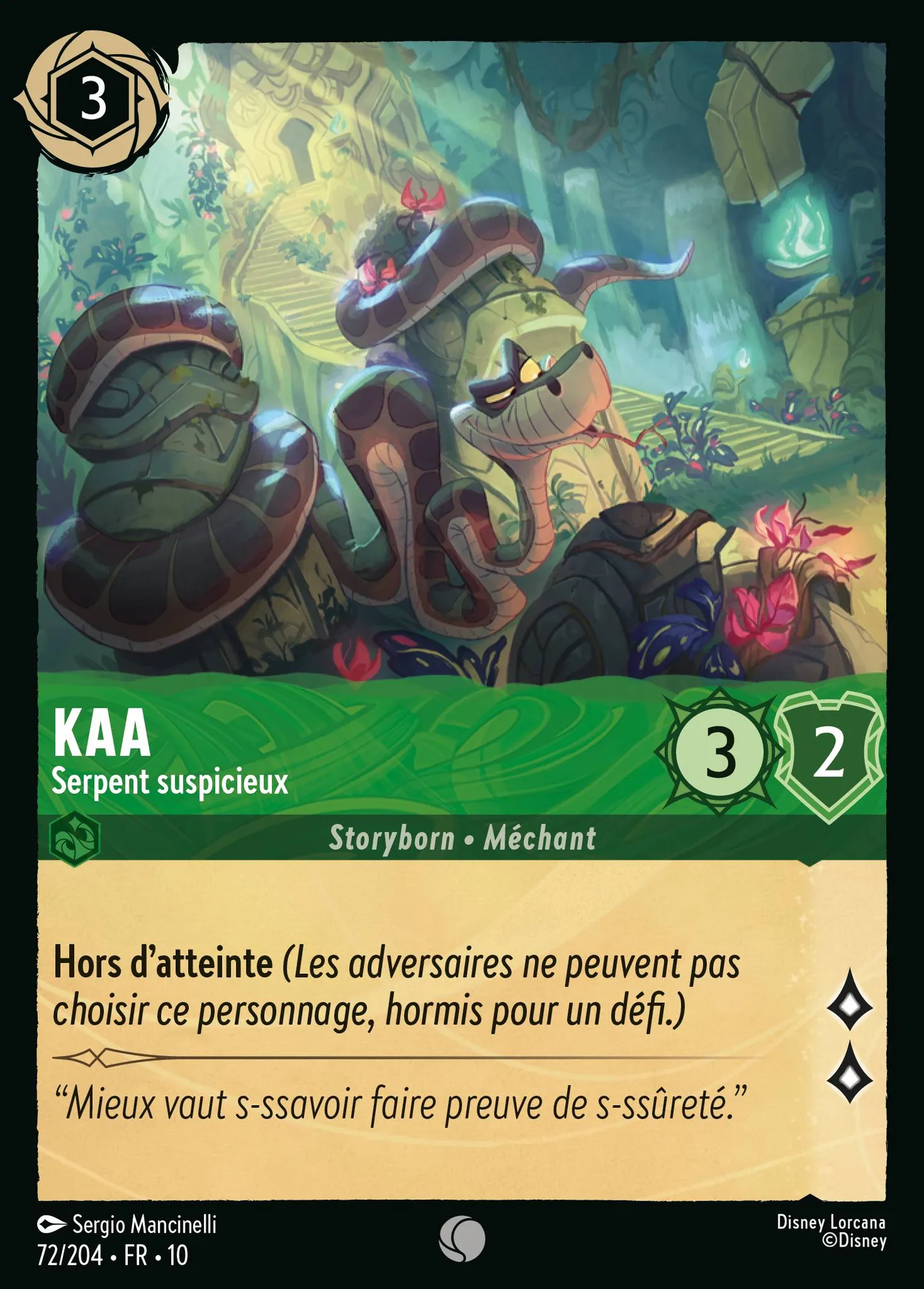 Kaa - Serpent suspicieux — Whispers in the Well — Lorcana