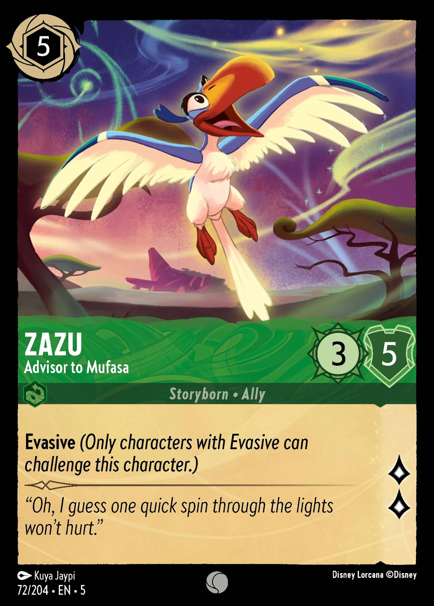 Zazu - Advisor to Mufasa — Shimmering Skies — Lorcana
