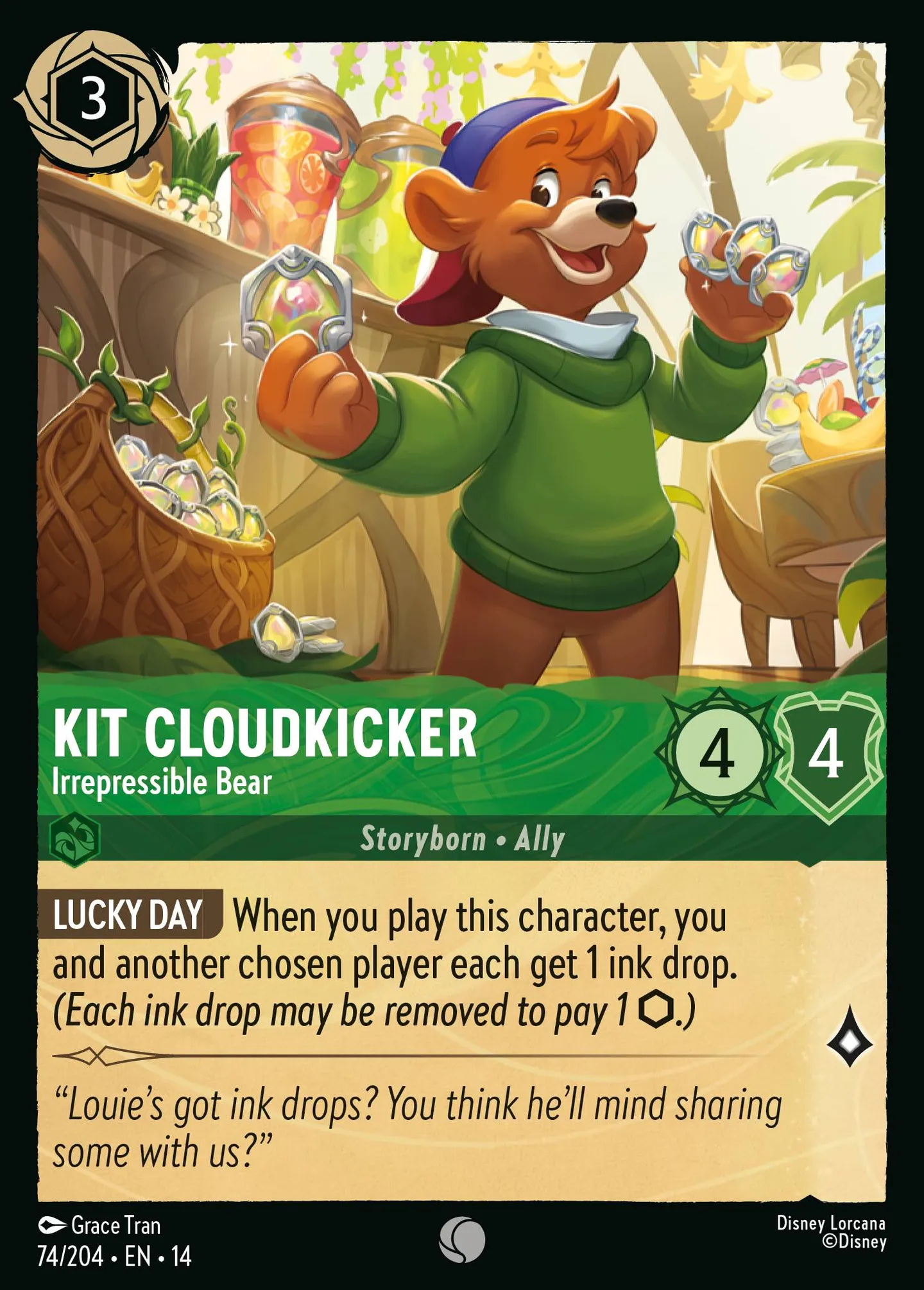 Kit Cloudkicker - Irrepressible Bear — Hyperia City — Lorcana