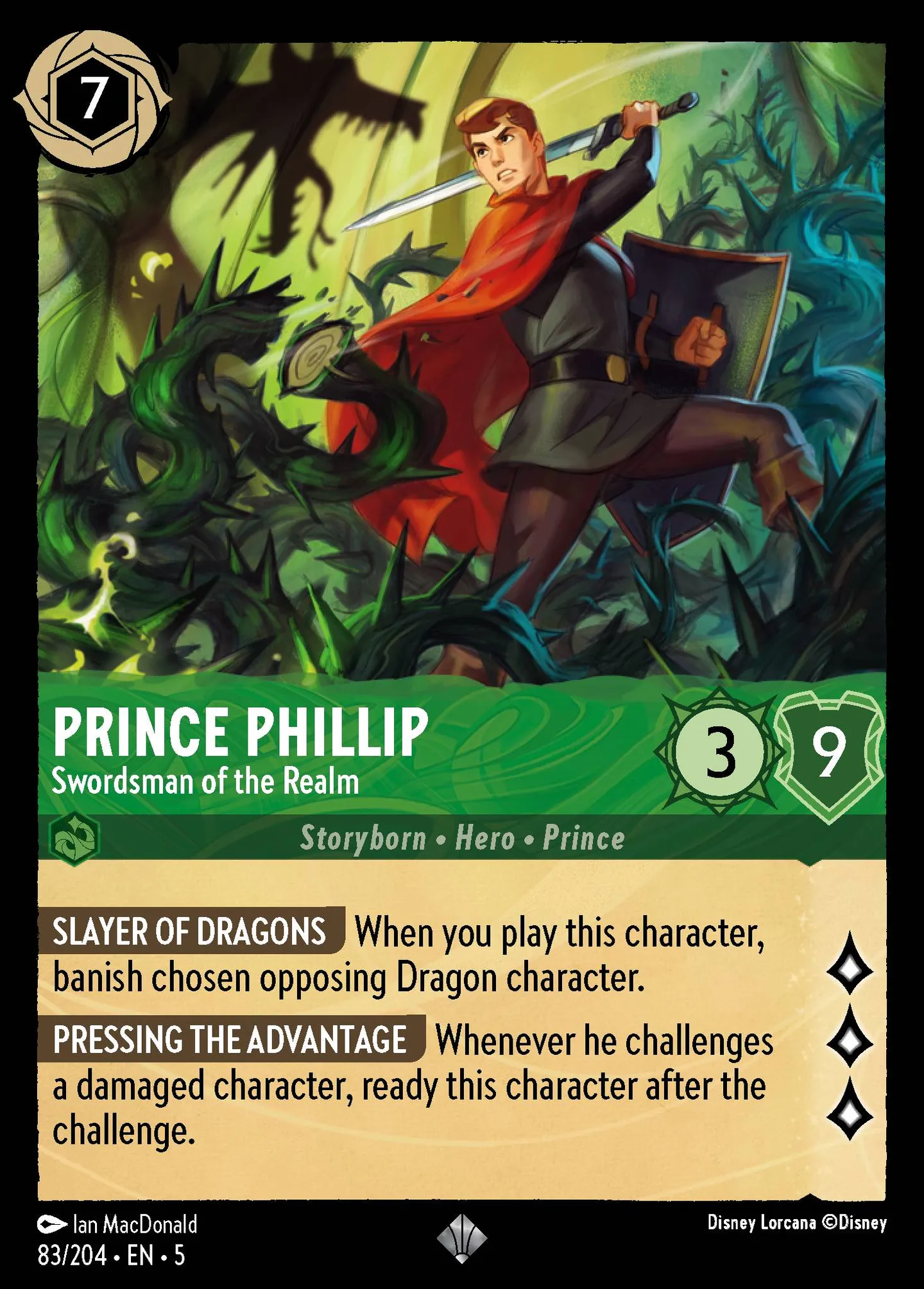Prince Phillip - Swordsman of the Realm — Shimmering Skies — Lorcana
