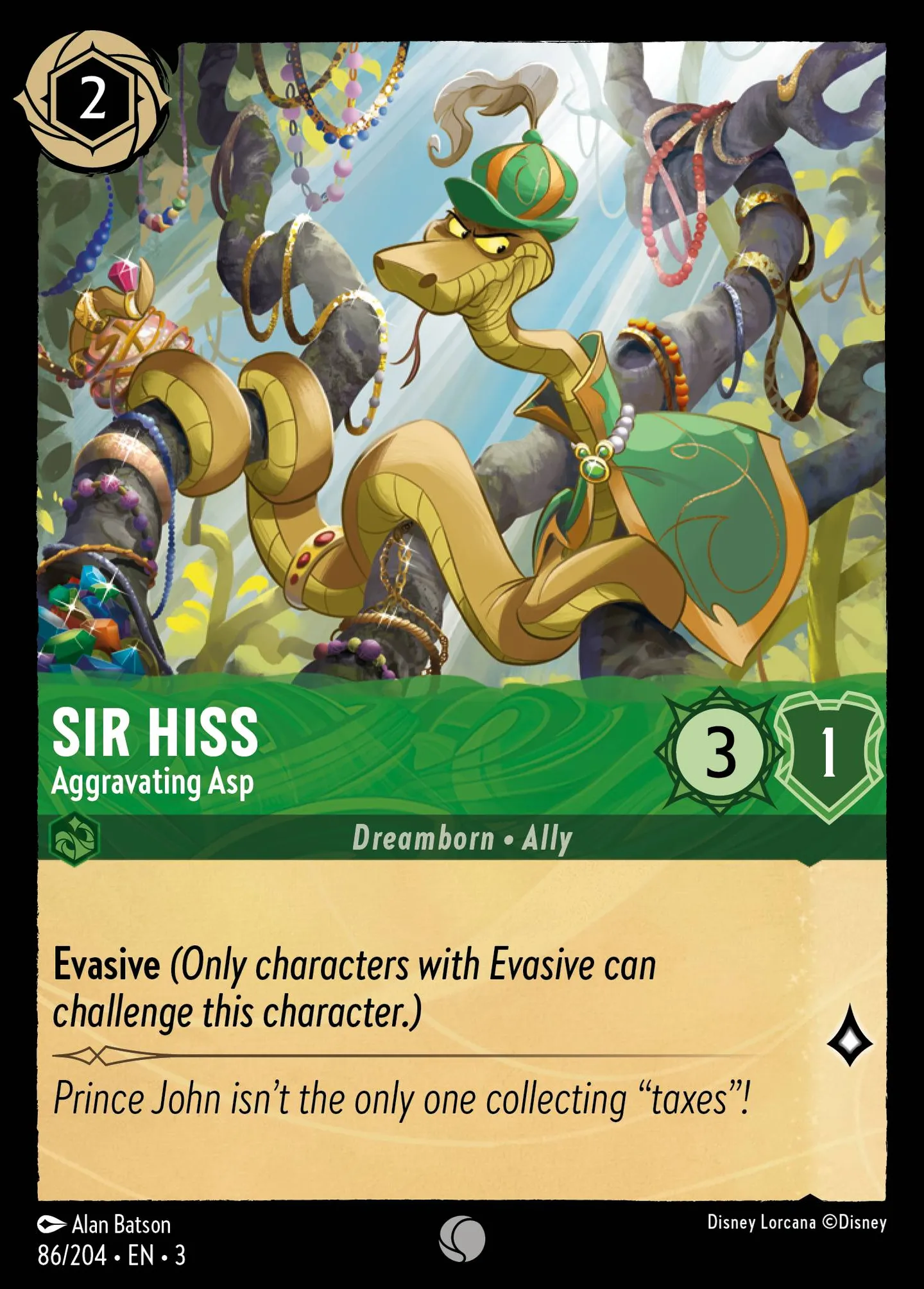Sir Hiss - Aggravating Asp — Into the Inklands — Lorcana