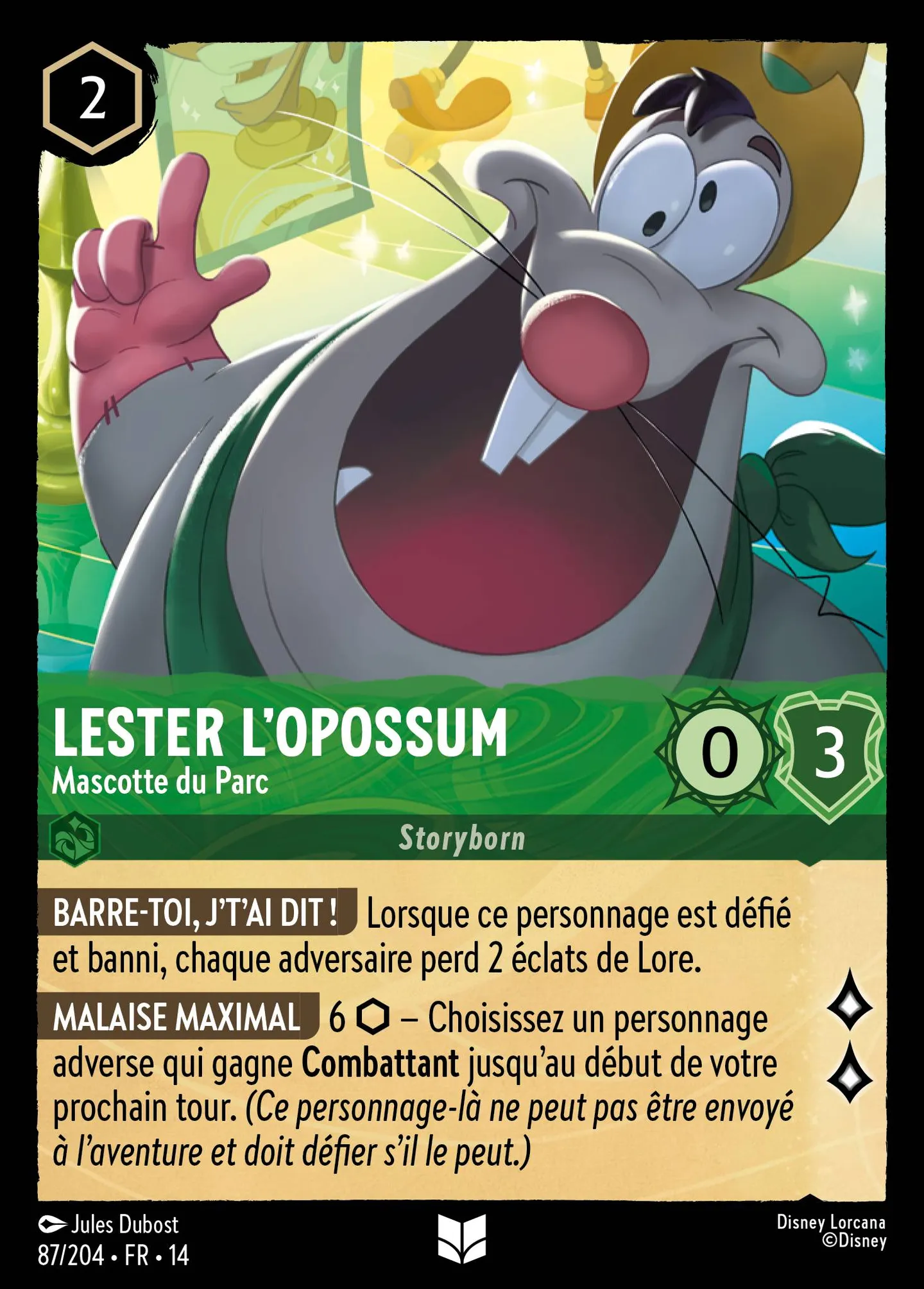 Lester l'opossum - Mascotte du Parc — Hyperia City — Lorcana