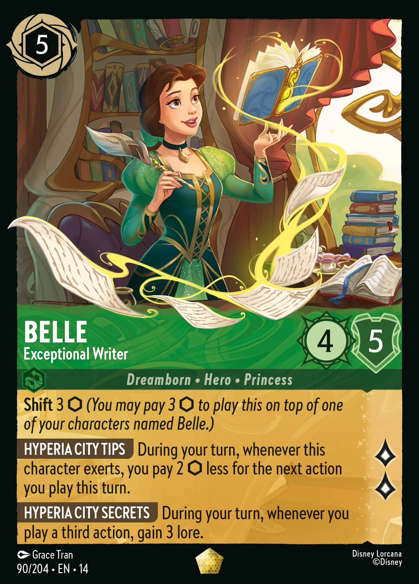 Belle - Exceptional Writer — Hyperia City — Lorcana