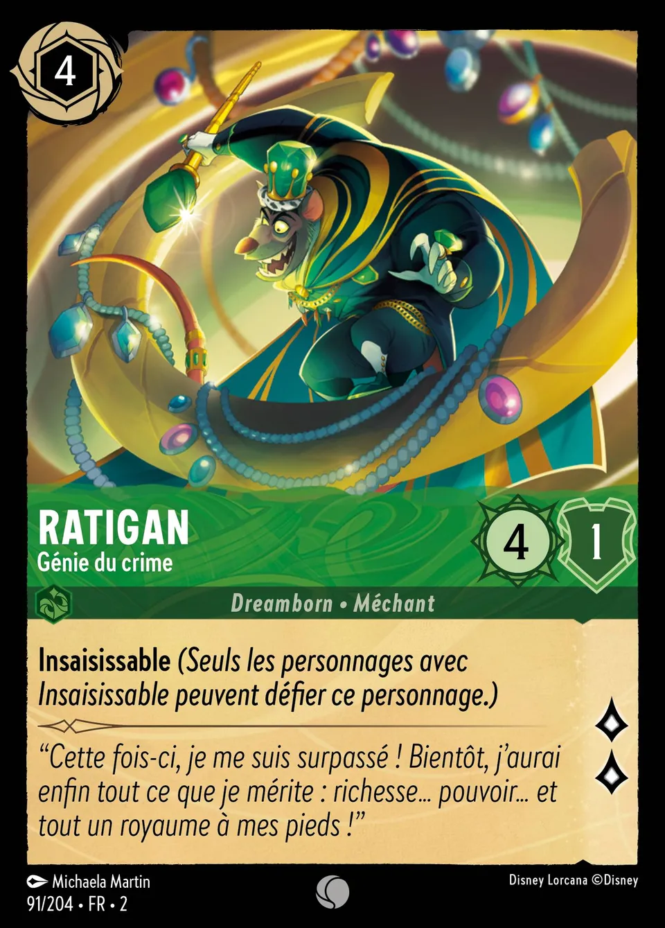 Ratigan - Génie du crime from Rise of the Floodborn - Lorcana