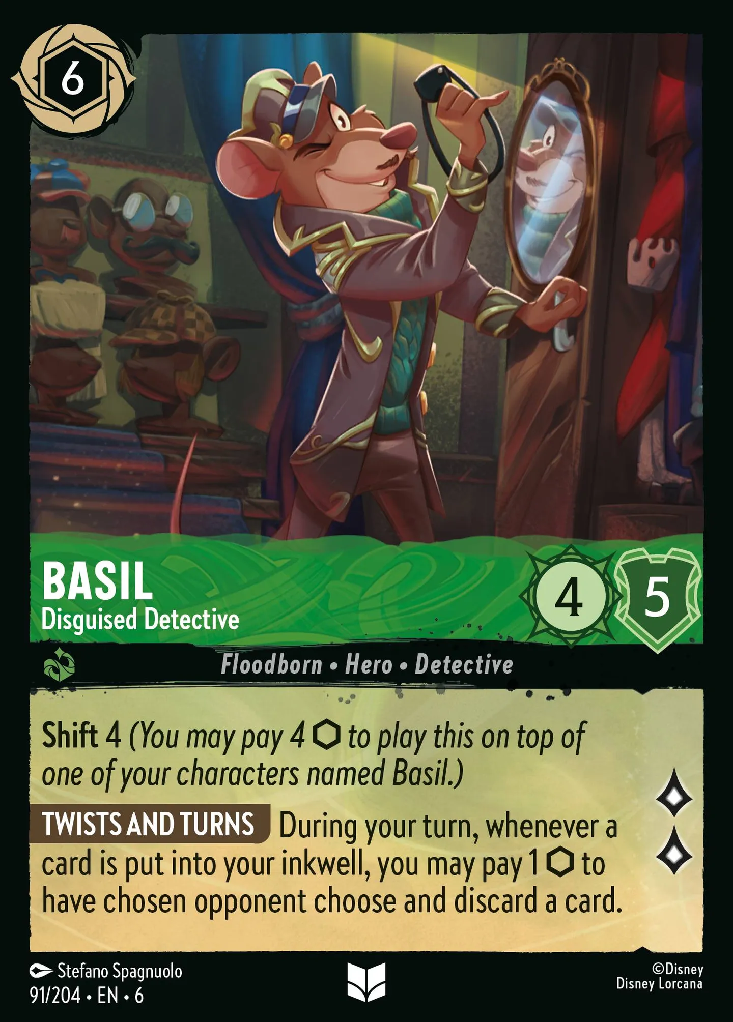 Basil - Disguised Detective — Azurite Sea — Lorcana