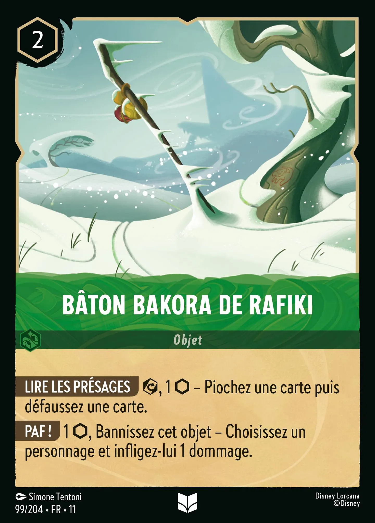 Bâton bakora de Rafiki — Winterspell — Lorcana