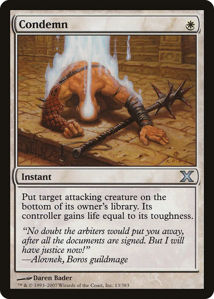 Condemn — Tenth Edition — Magic: The Gathering