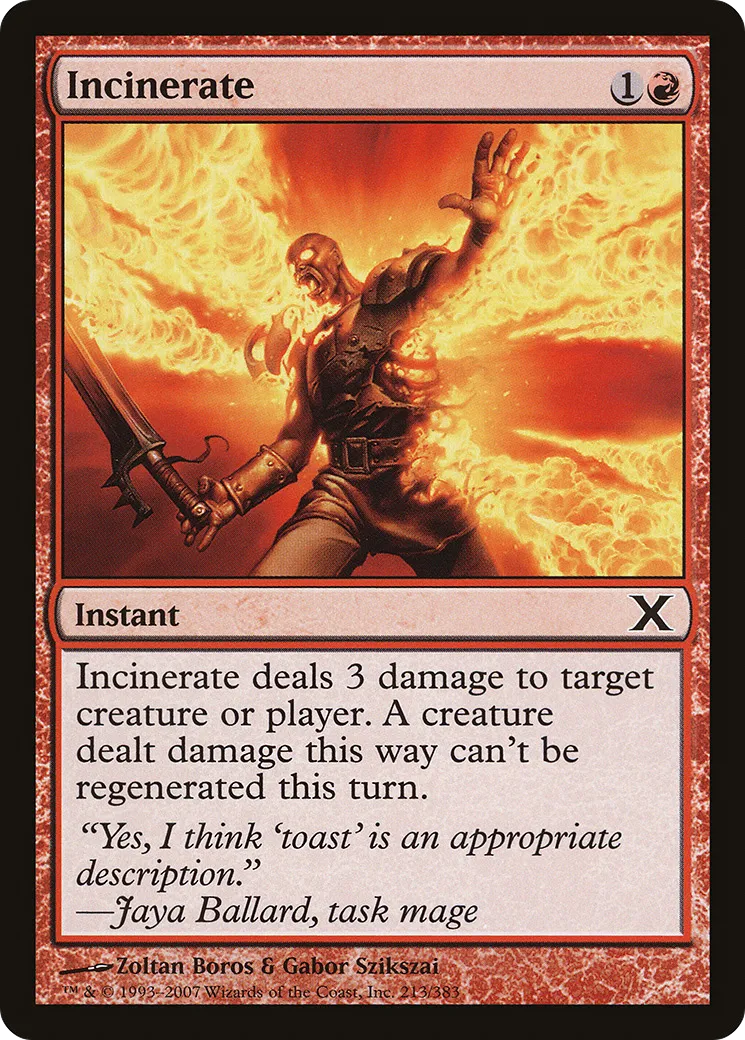 Incinerate — Tenth Edition — Magic: The Gathering