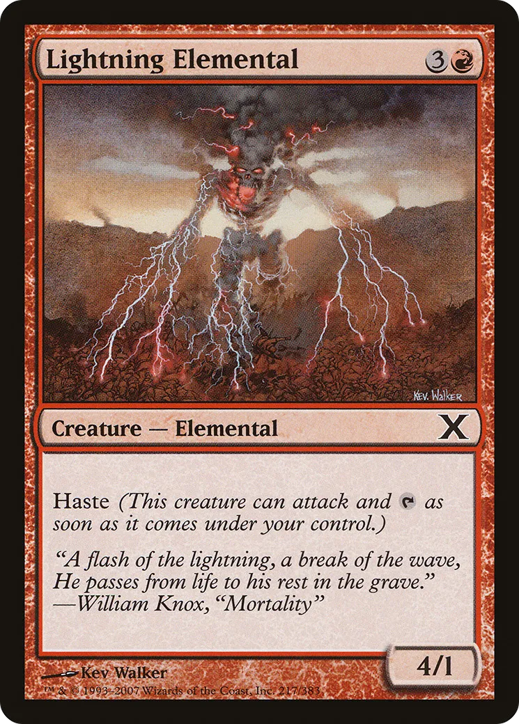 Lightning Elemental — Tenth Edition — Magic: The Gathering