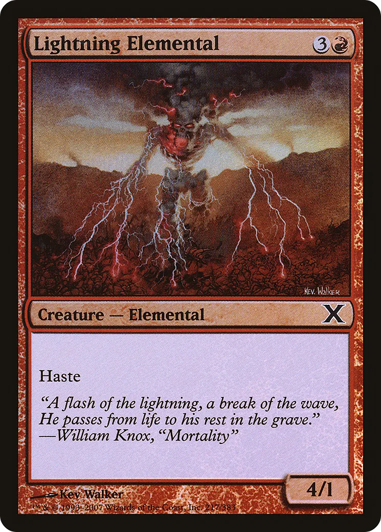 Lightning Elemental — Tenth Edition — Magic: The Gathering