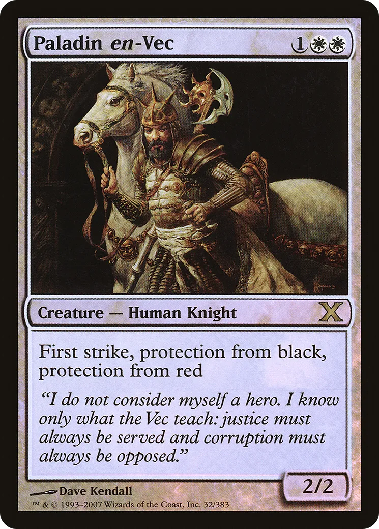Paladin en-Vec — Tenth Edition — Magic: The Gathering