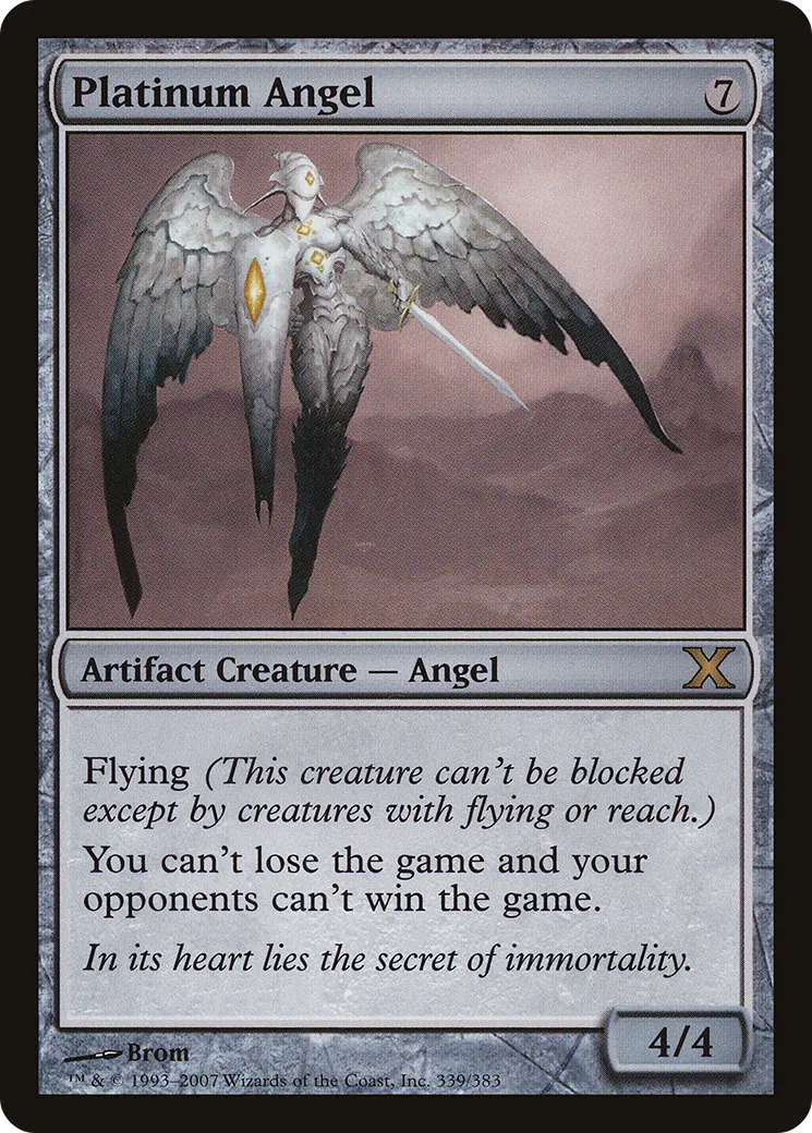 Platinum Angel — Tenth Edition — Magic: The Gathering