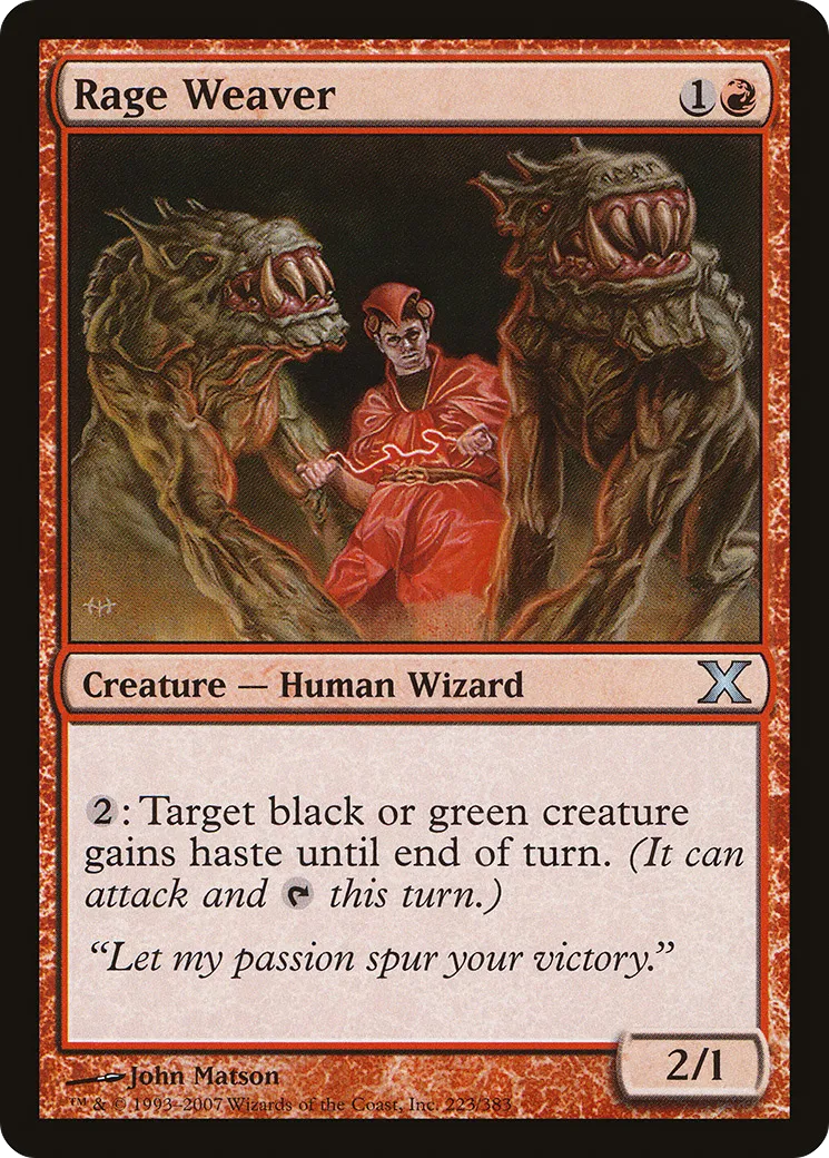 Rage Weaver — Tenth Edition — Magic: The Gathering
