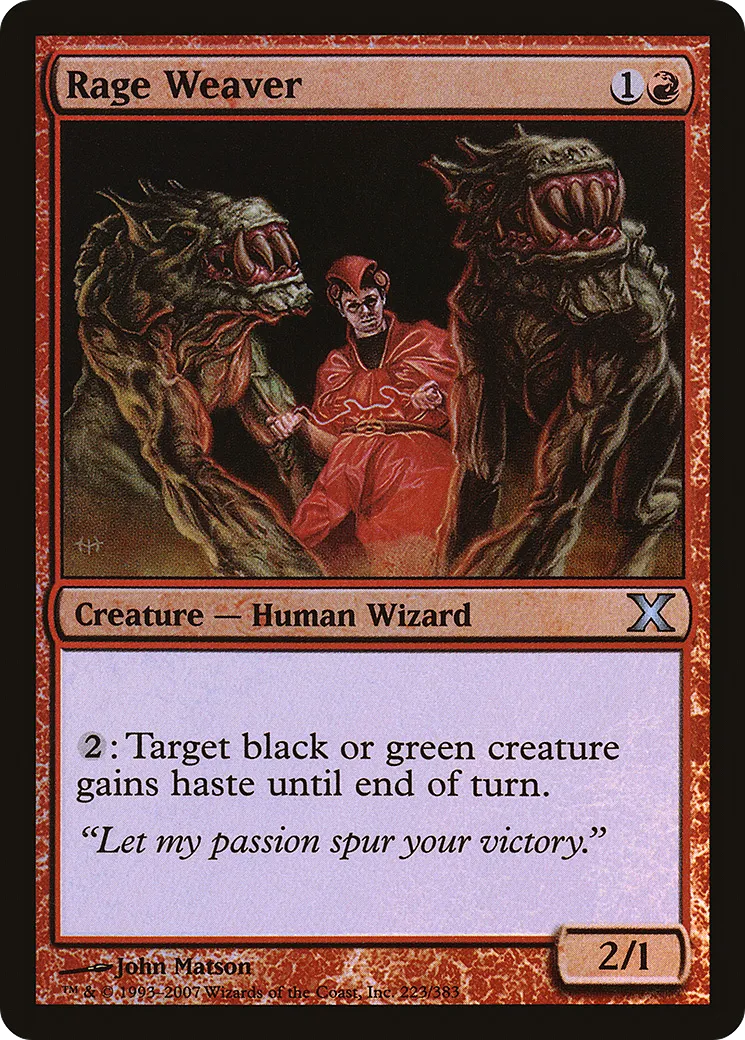 Rage Weaver — Tenth Edition — Magic: The Gathering