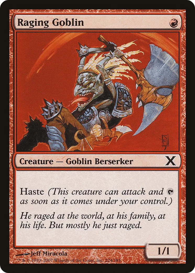 Raging Goblin — Tenth Edition — Magic: The Gathering