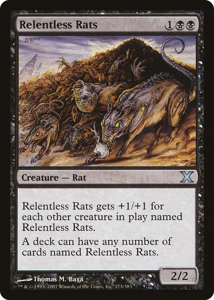 Relentless Rats — Tenth Edition — Magic: The Gathering