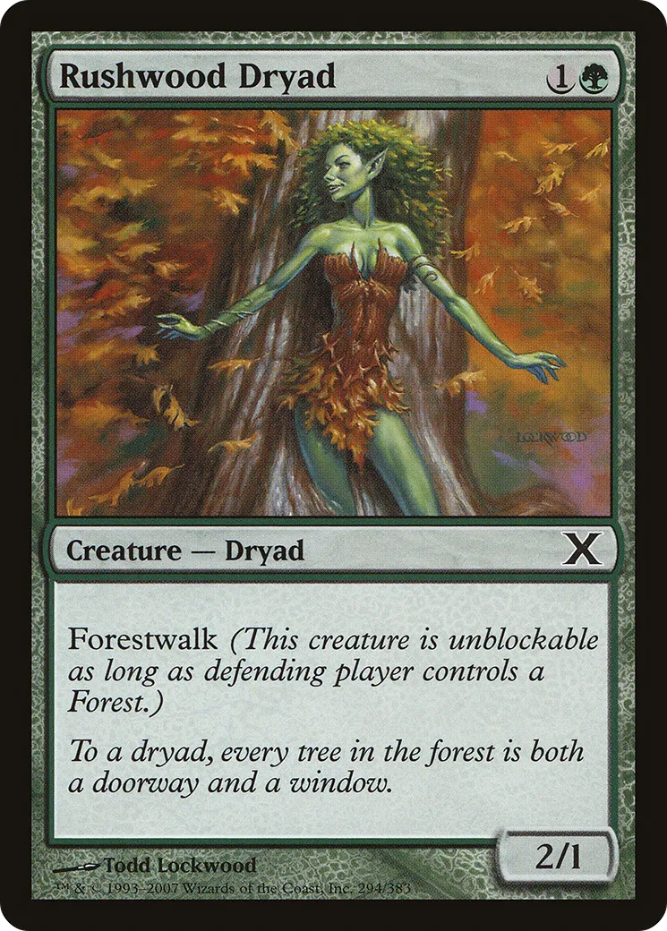 Rushwood Dryad — Tenth Edition — Magic: The Gathering