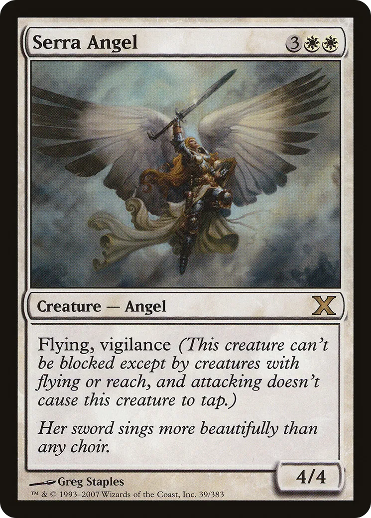 Serra Angel — Tenth Edition — Magic: The Gathering