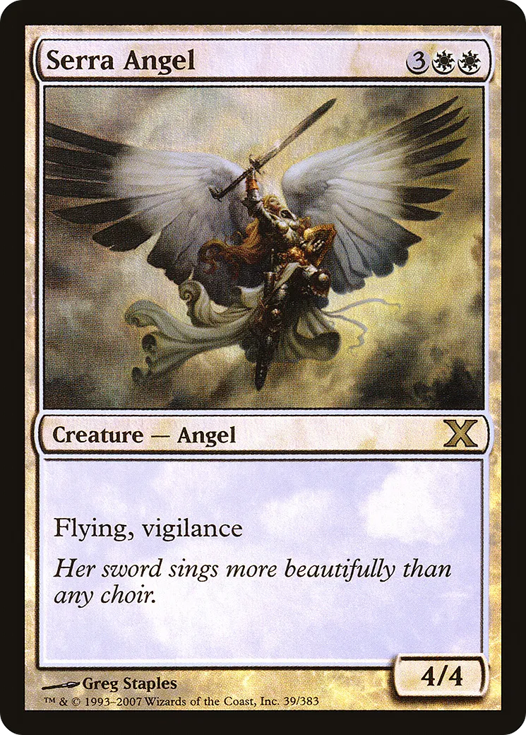 Serra Angel — Tenth Edition — Magic: The Gathering
