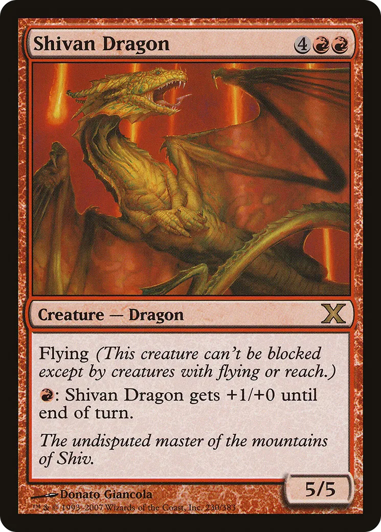 Shivan Dragon — Tenth Edition — Magic: The Gathering
