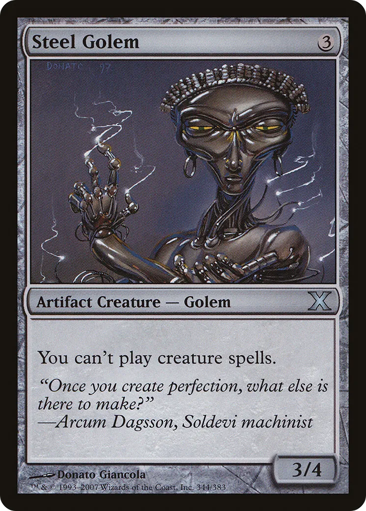 Steel Golem — Tenth Edition — Magic: The Gathering