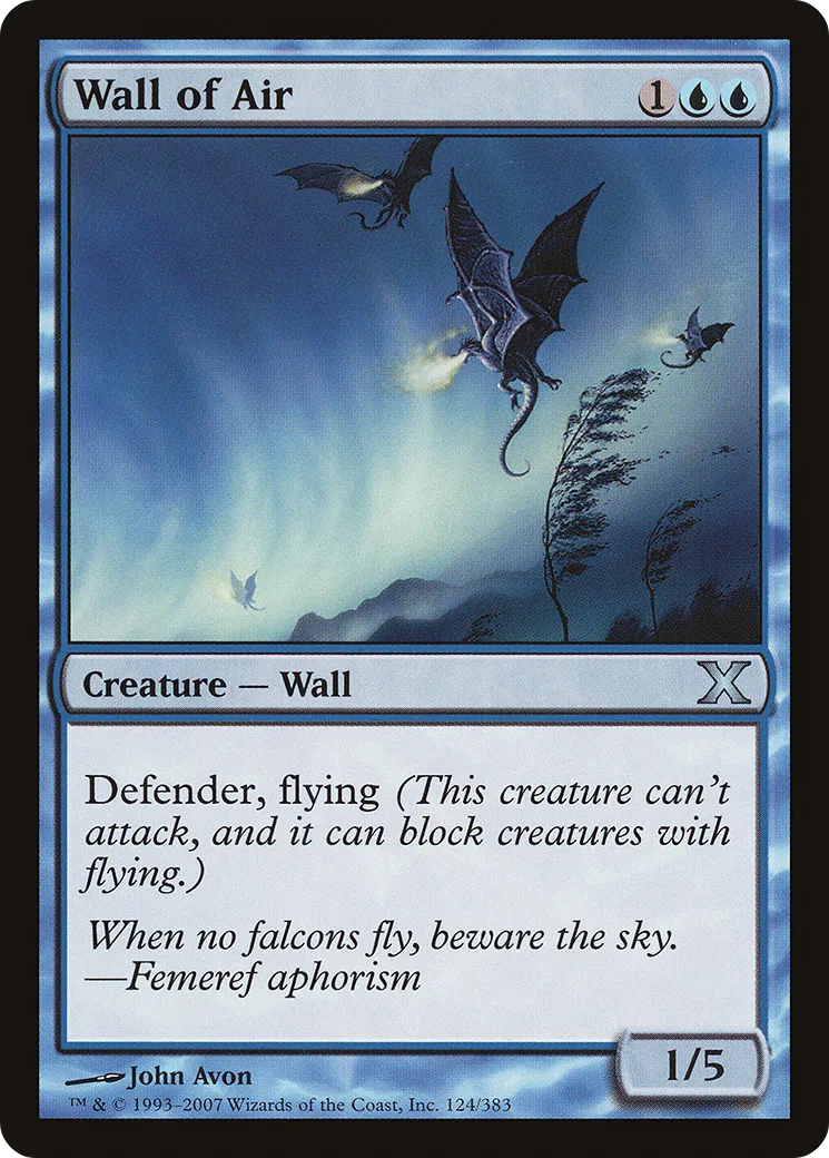 Wall of Air — Tenth Edition — Magic: The Gathering