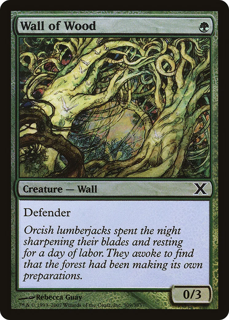 Wall of Wood — Tenth Edition — Magic: The Gathering