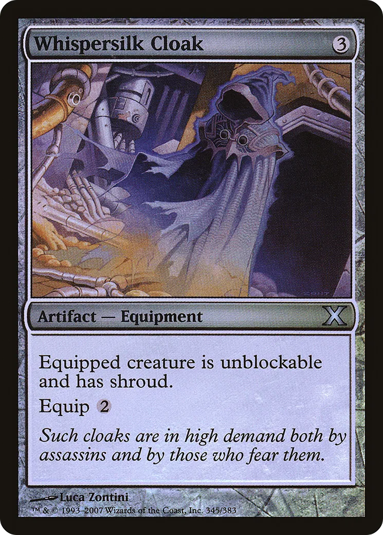 Whispersilk Cloak — Tenth Edition — Magic: The Gathering