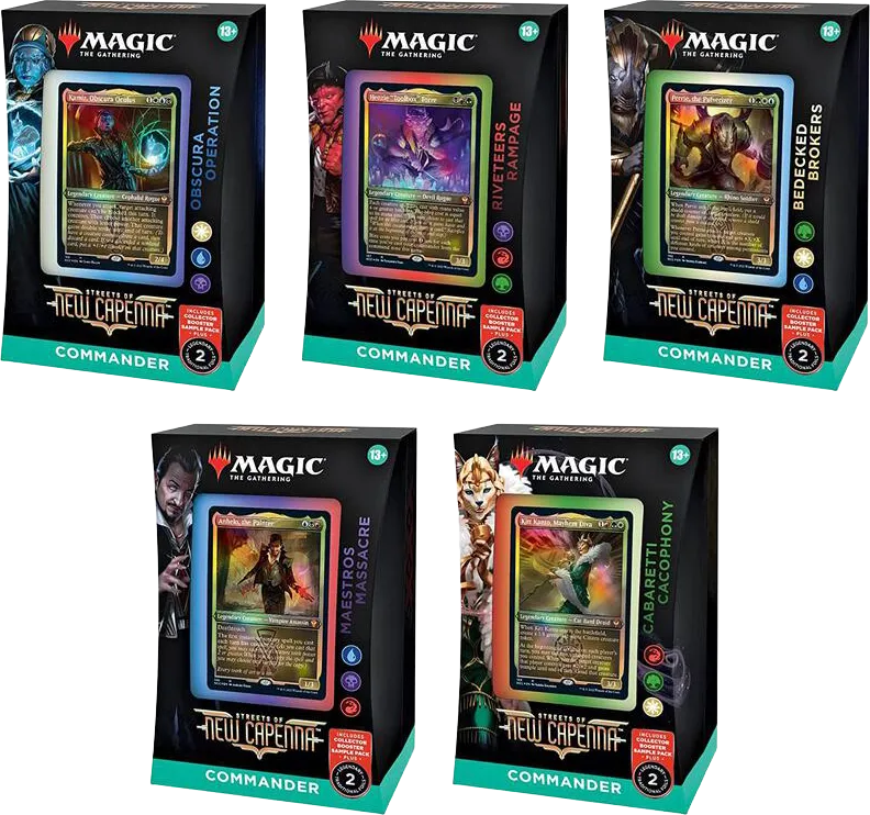 Display de decks Commander Les rues de la Nouvelle-Capenna — New Capenna Commander — Magic: The Gathering