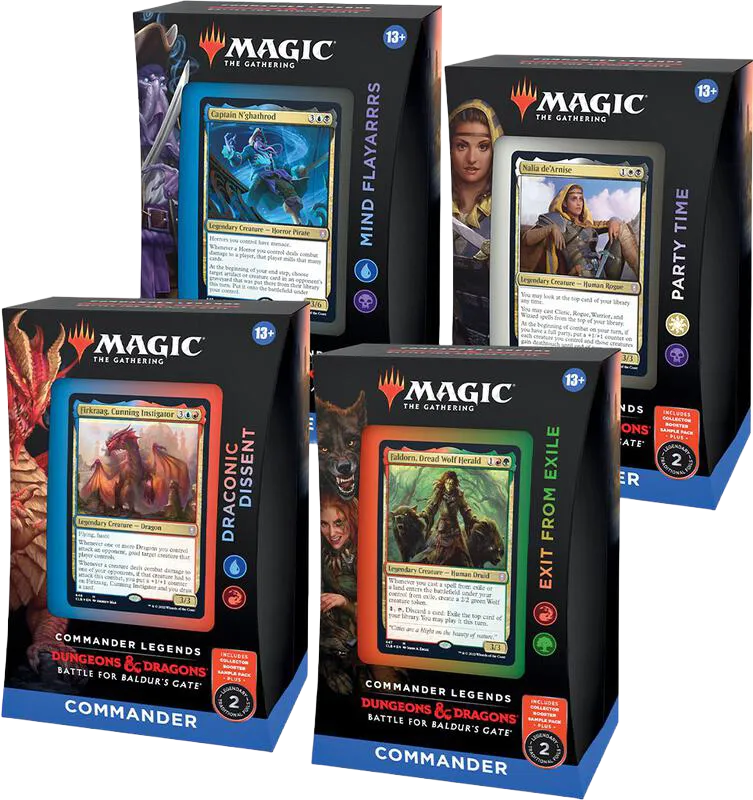 Commander Legends Battle for Baldurs Gate Commander Deck Display from Commander Legends: Battle for Baldur's Gate - Magic: The Gathering