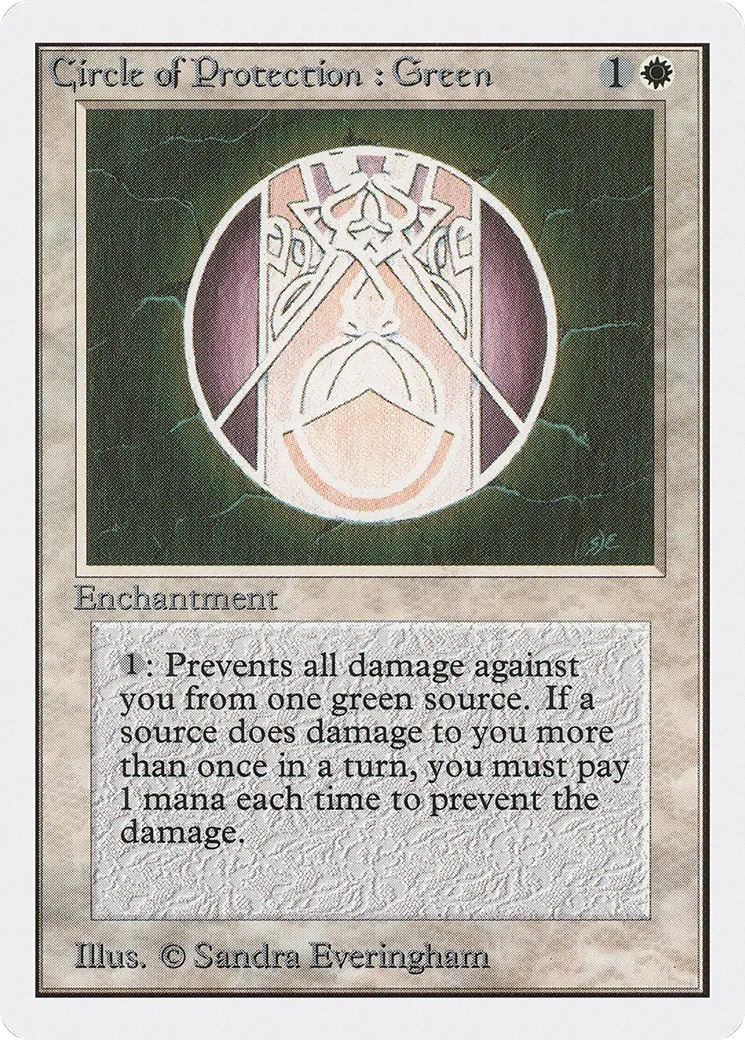 Circle of Protection: Green — Unlimited Edition — Magic: The Gathering