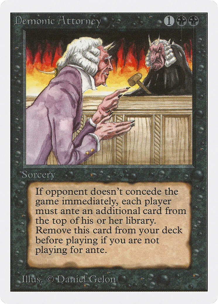 Demonic Attorney — Unlimited Edition — Magic: The Gathering