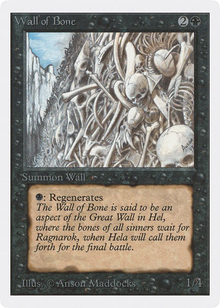Wall of Bone — Unlimited Edition — Magic: The Gathering