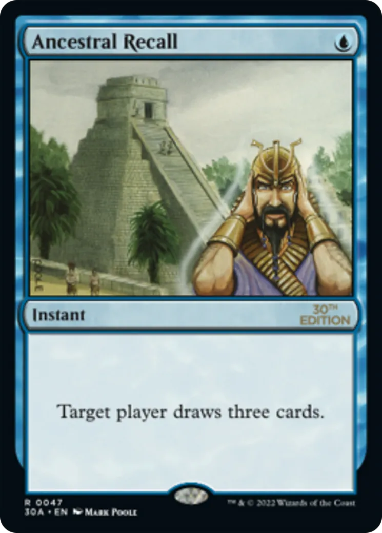 Ancestral Recall — 30th Anniversary Edition — Magic: The Gathering
