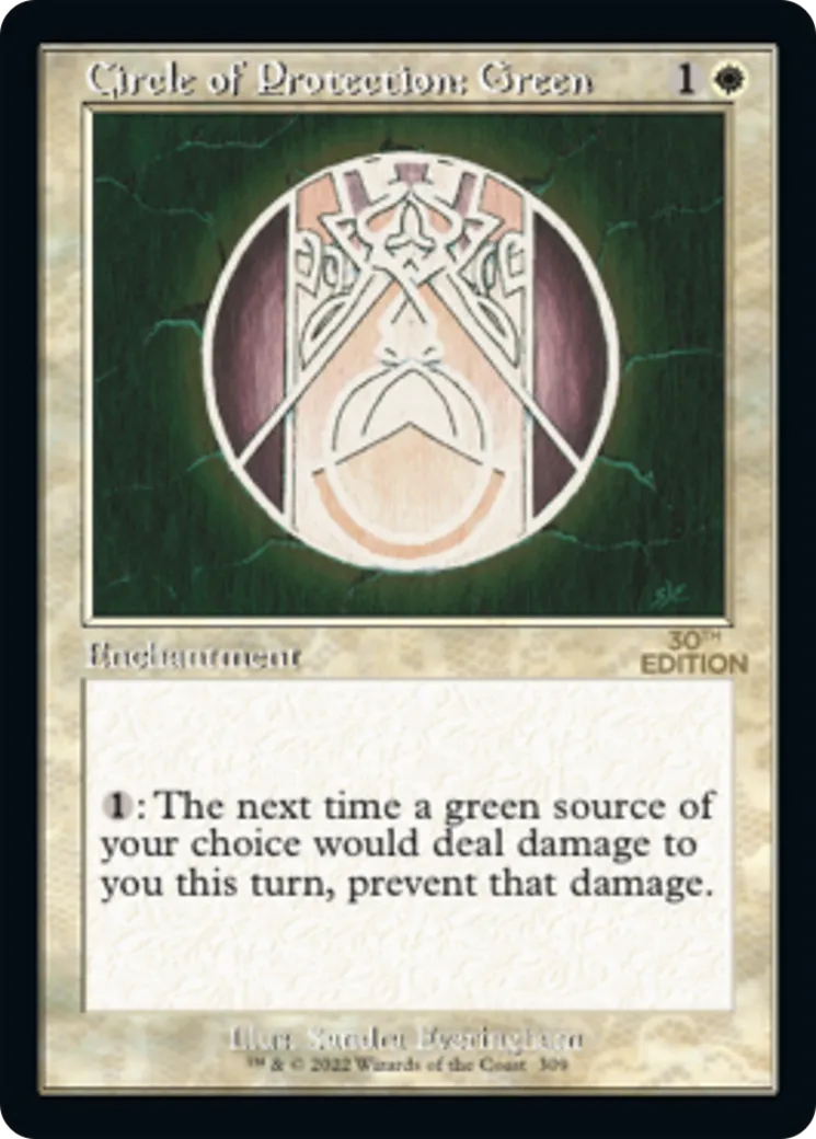 Cercle de protection : vert — 30th Anniversary Edition — Magic: The Gathering